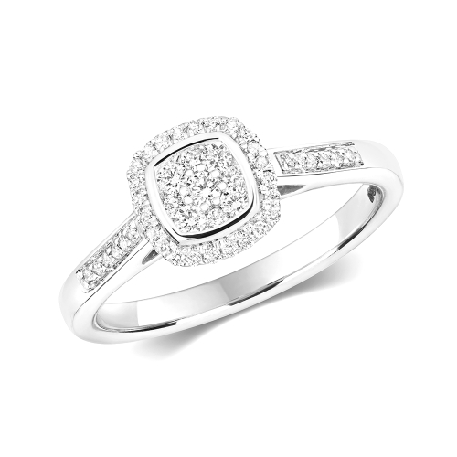 Pave Setting Round Sculpt Engagement Rings