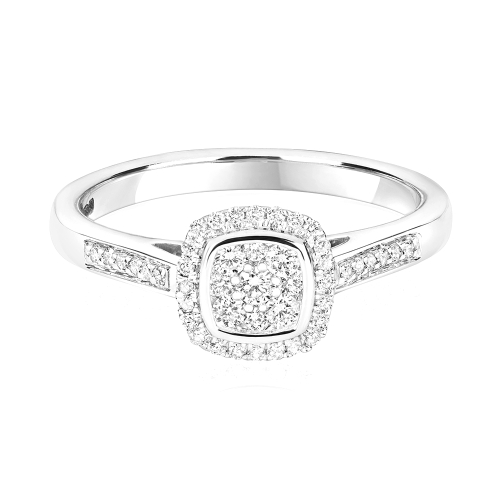Pave Setting Round Sculpt Engagement Rings