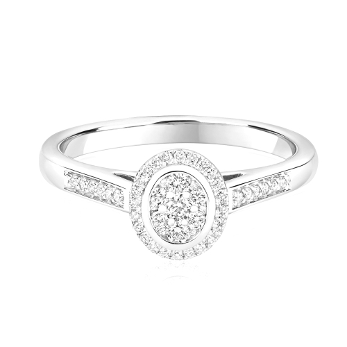 Pave Setting Round Fullglint Engagement Rings
