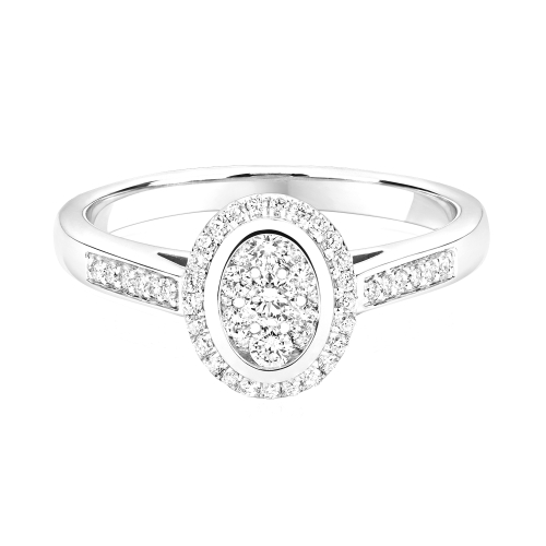 Pave Setting Round Myst Engagement Rings