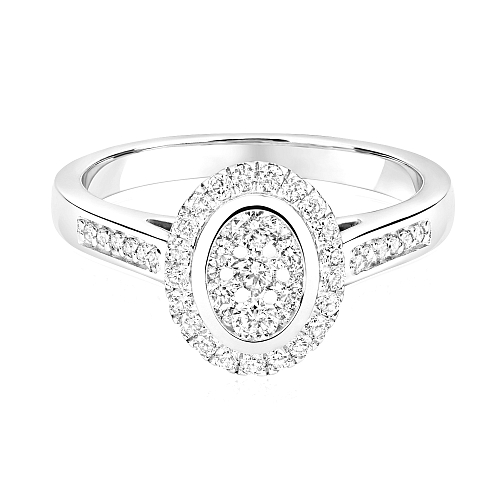 Pave Setting Round Unique halo Moissanite Engagement Rings