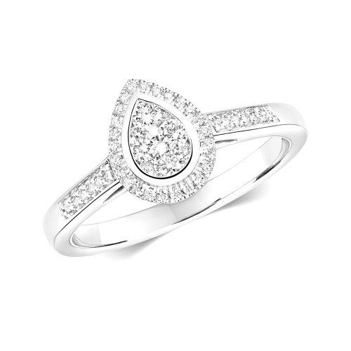 Pave Setting Round Bloom Engagement Rings