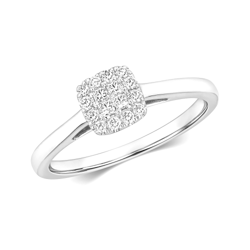 Pave Setting Princess Vow Engagement Rings
