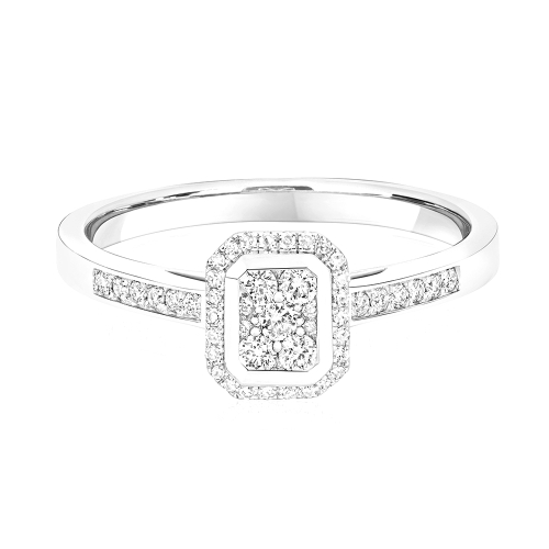 Pave Setting Round Harmony Engagement Rings