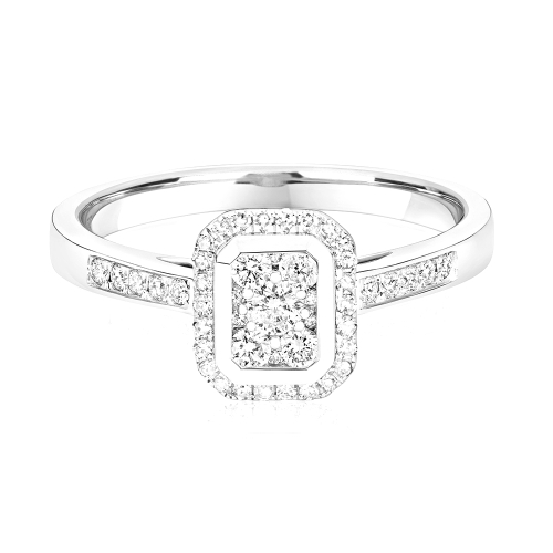 Pave Setting Round Whisper midway Engagement Rings