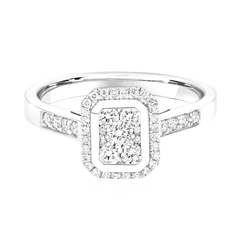 Pave Setting Round Radiance midway Engagement Rings