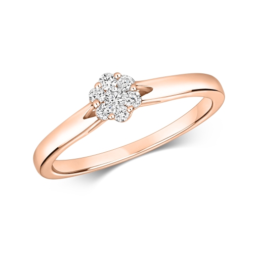 6 Prong Round Rose Gold Celestial Engagement Rings