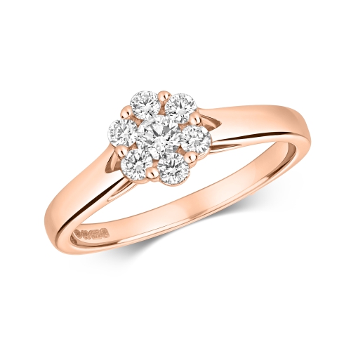6 Prong Round Rose Gold Echo Engagement Rings