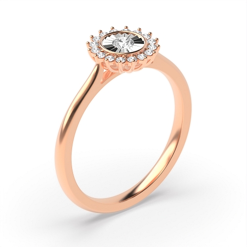 4 Prong Round Rose Gold Nebulatouch Engagement Rings