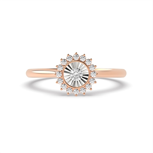 4 Prong Round Rose Gold Nebulatouch Engagement Rings