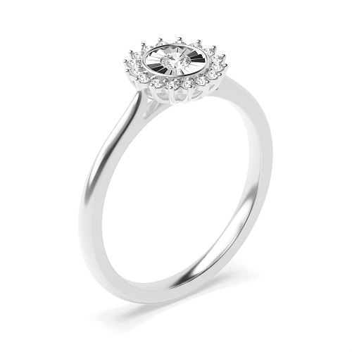 4 Prong Round Nebulatouch Naturally Mined Diamond Engagement Rings