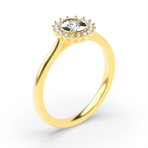 4 Prong Round Yellow Gold Nebulatouch Engagement Rings