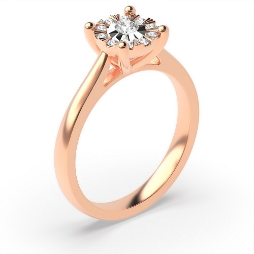 4 Prong Round Rose Gold Dreamveil Engagement Rings