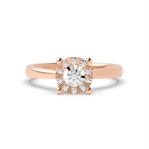 4 Prong Round Rose Gold Dreamveil Engagement Rings