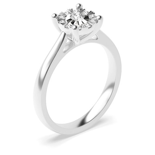 4 Prong Round Dreamveil Naturally Mined Diamond Engagement Rings