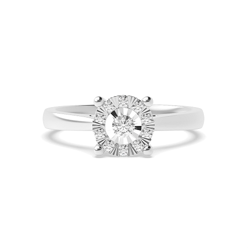 4 Prong Round Dreamveil Naturally Mined Diamond Engagement Rings