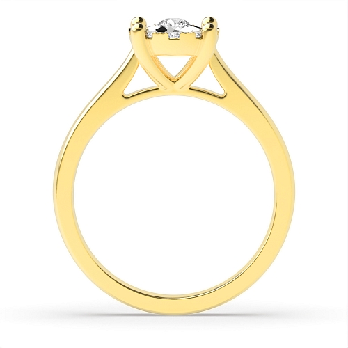 4 Prong Round Yellow Gold Dreamveil Engagement Rings