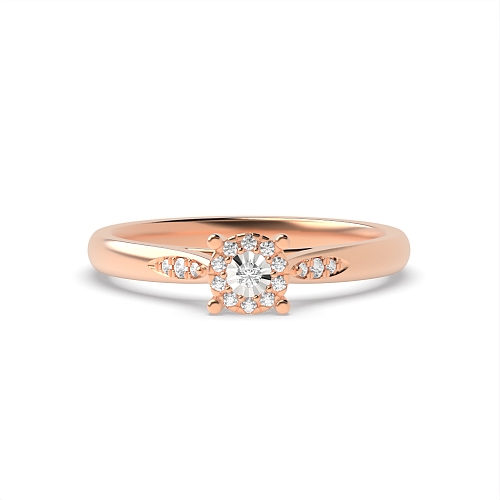 4 Prong Round Rose Gold Vintage Engagement Rings