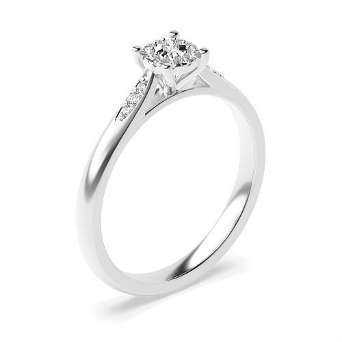 4 Prong Round Vintage Naturally Mined Diamond Engagement Rings