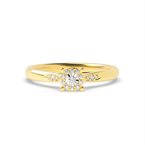 4 Prong Round Yellow Gold Vintage Engagement Rings