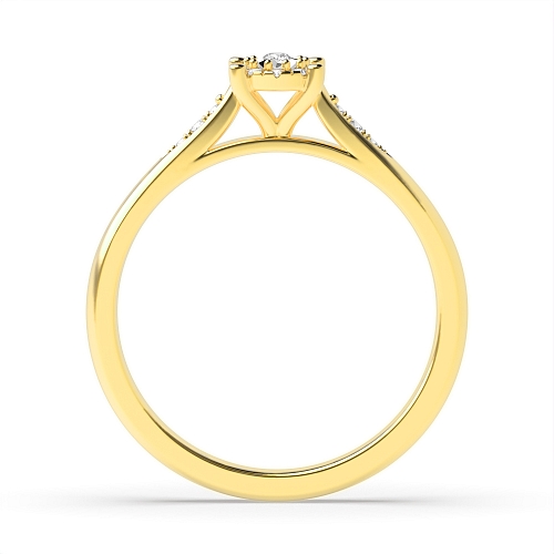 4 Prong Round Yellow Gold Vintage Engagement Rings