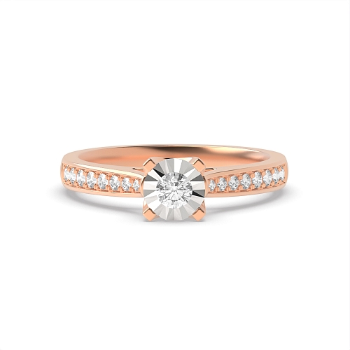 4 Prong Round Rose Gold Lavish Engagement Rings