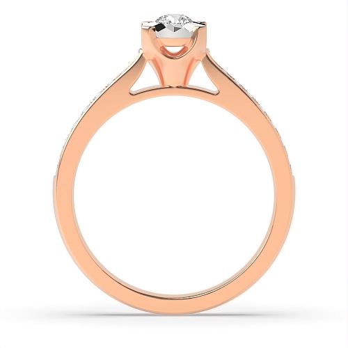 4 Prong Round Rose Gold Lavish Engagement Rings