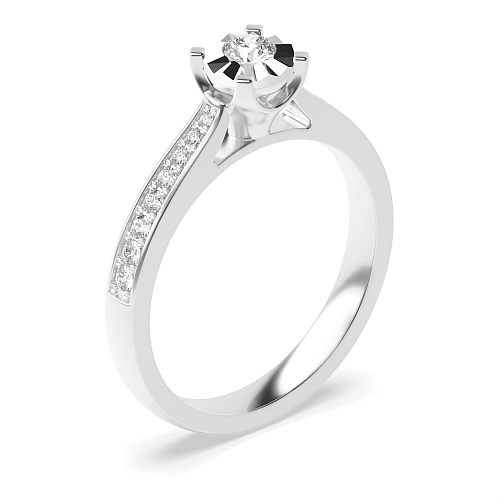 4 Prong Round Lavish Naturally Mined Diamond Engagement Rings