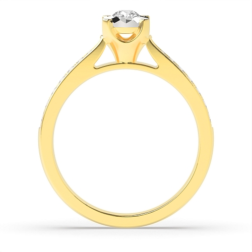 4 Prong Round Yellow Gold Lavish Engagement Rings
