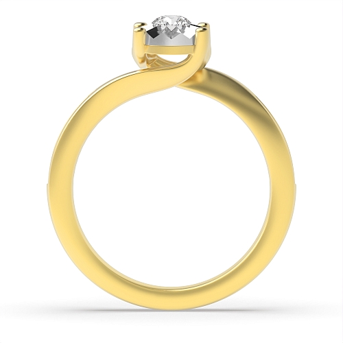 4 Prong Round Yellow Gold Whisperfade Engagement Rings
