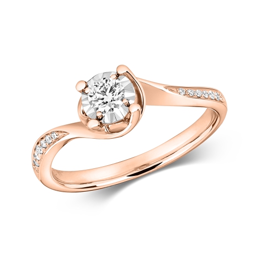 4 Prong Round Rose Gold Silencesoft Engagement Rings