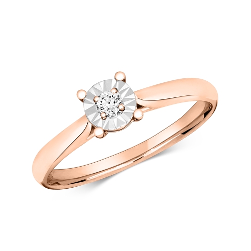 4 Prong Round Rose Gold Echoquiet Engagement Rings