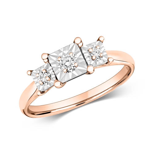 4 Prong Round Rose Gold Echosolitary Engagement Rings