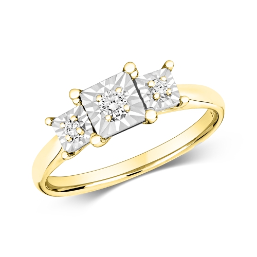 4 Prong Round Yellow Gold Echosolitary Engagement Rings