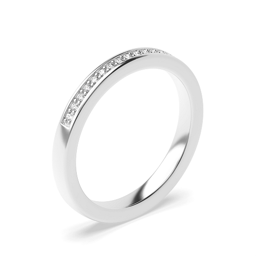 Pave Setting Round Halfwayshimmer Eternity Diamond Rings