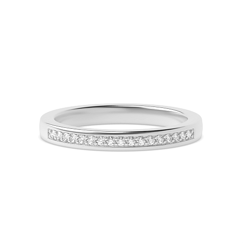 Pave Setting Round Halfwayshimmer Eternity Diamond Rings