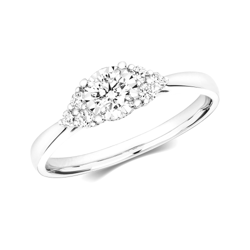 4 Prong Round Illusion set unique Engagement Rings