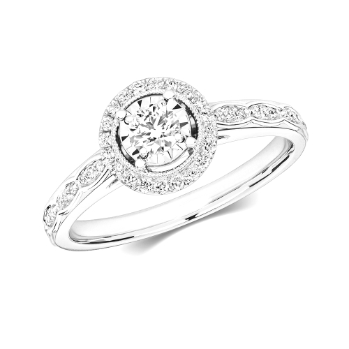 4 Prong Round Noble Engagement Rings