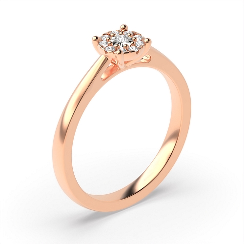 4 Prong Round Rose Gold Illusion side at discounted price Engagement Rings