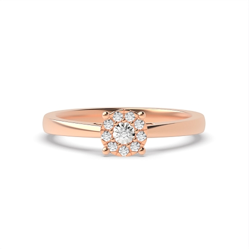 4 Prong Round Rose Gold Illusion side at discounted price Engagement Rings