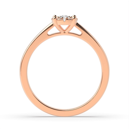 4 Prong Round Rose Gold Illusion side at discounted price Engagement Rings