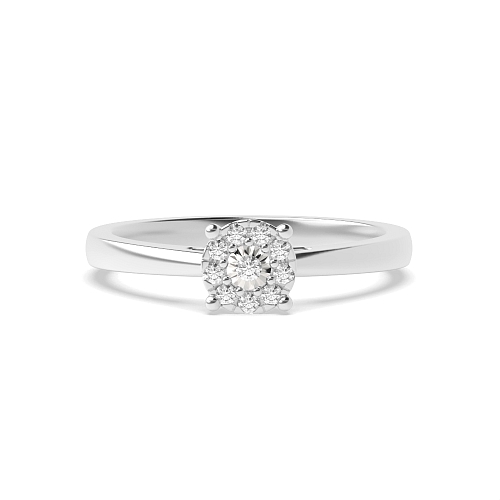 4 Prong Round Illusion side at discounted price Naturally Mined Diamond Engagement Rings