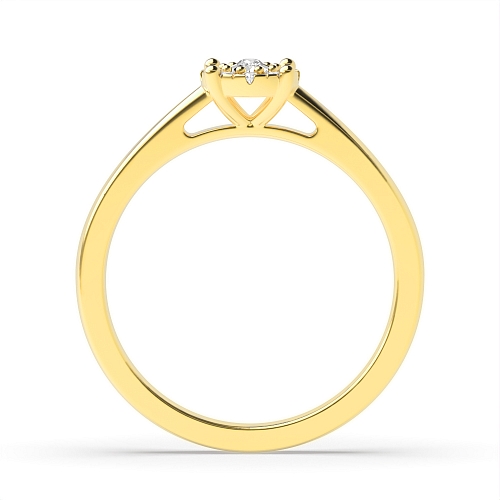 4 Prong Round Yellow Gold Illusion side at discounted price Engagement Rings