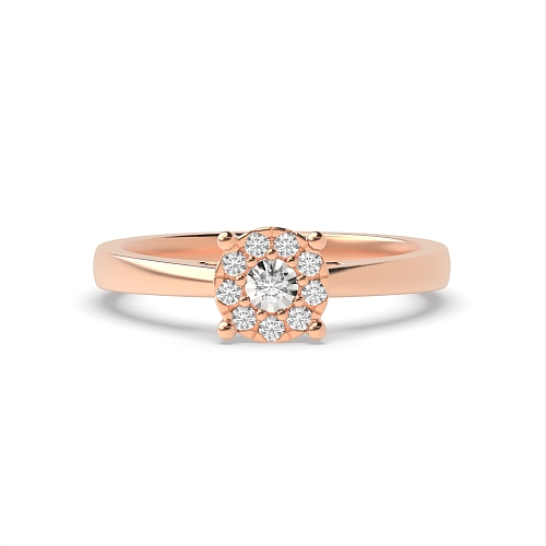 4 Prong Round Rose Gold Illusion side store Engagement Rings