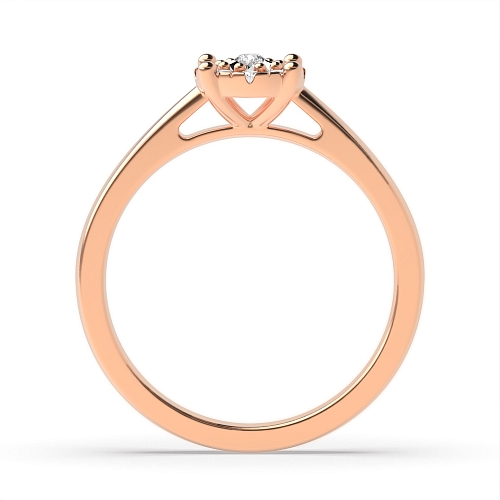 4 Prong Round Rose Gold Illusion side store Engagement Rings