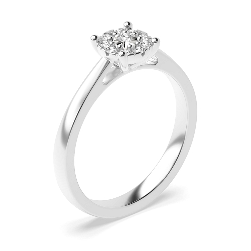 4 Prong Round Illusion side store Naturally Mined Diamond Engagement Rings