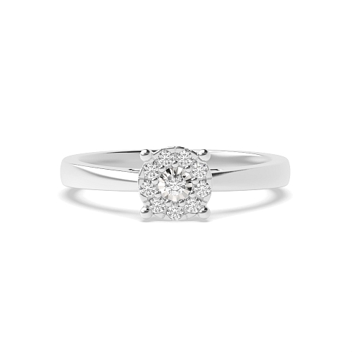 4 Prong Round Illusion side store Naturally Mined Diamond Engagement Rings
