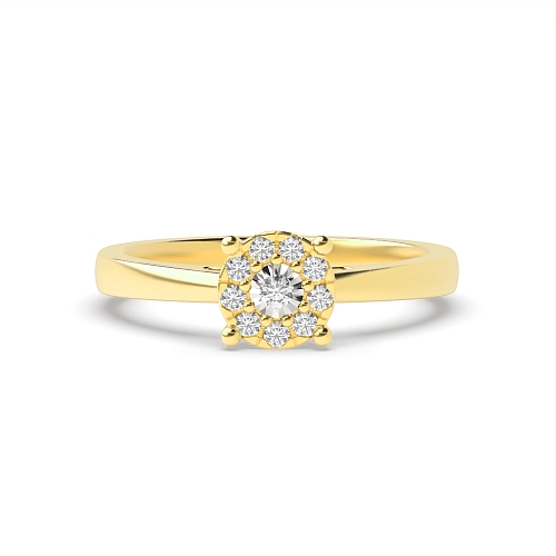 4 Prong Round Yellow Gold Illusion side store Engagement Rings