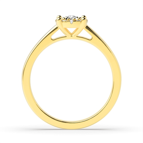 4 Prong Round Yellow Gold Illusion side store Engagement Rings