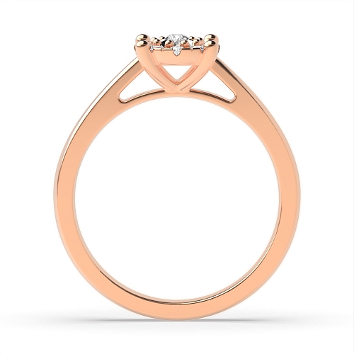 4 Prong Round Rose Gold Illusion halo Engagement Rings